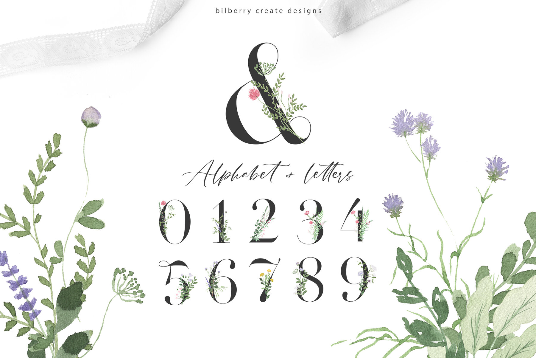 Watercolor Spring Fields Art Set 8