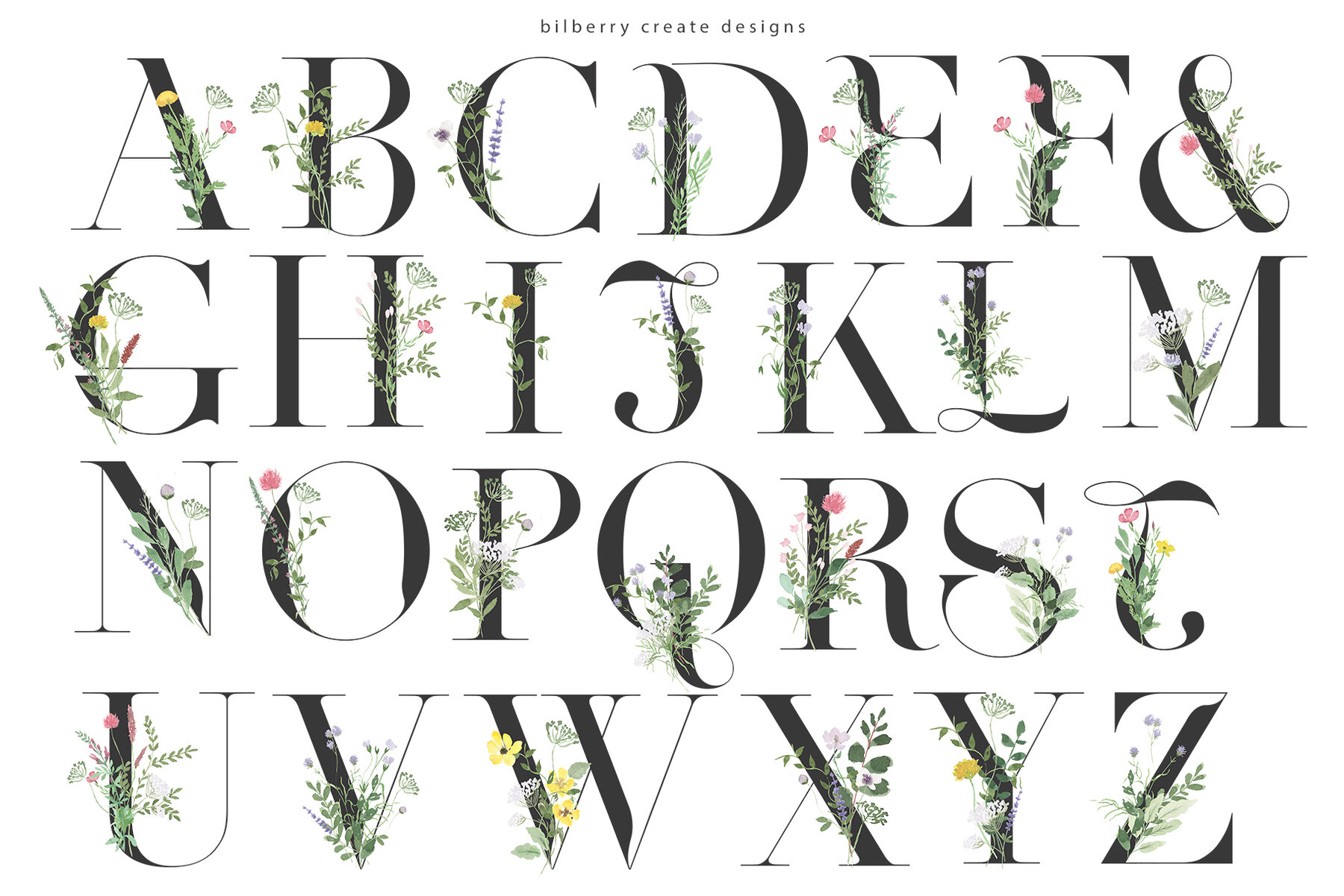 Watercolor Spring Fields Art Set 9