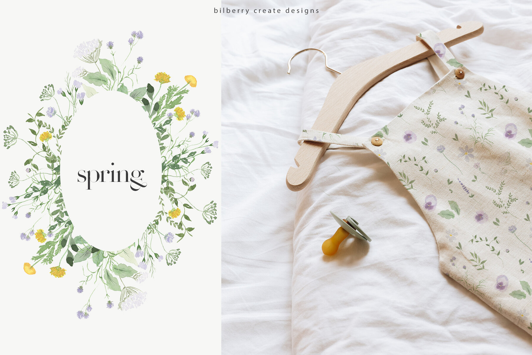 Watercolor Spring Fields Art Set 18