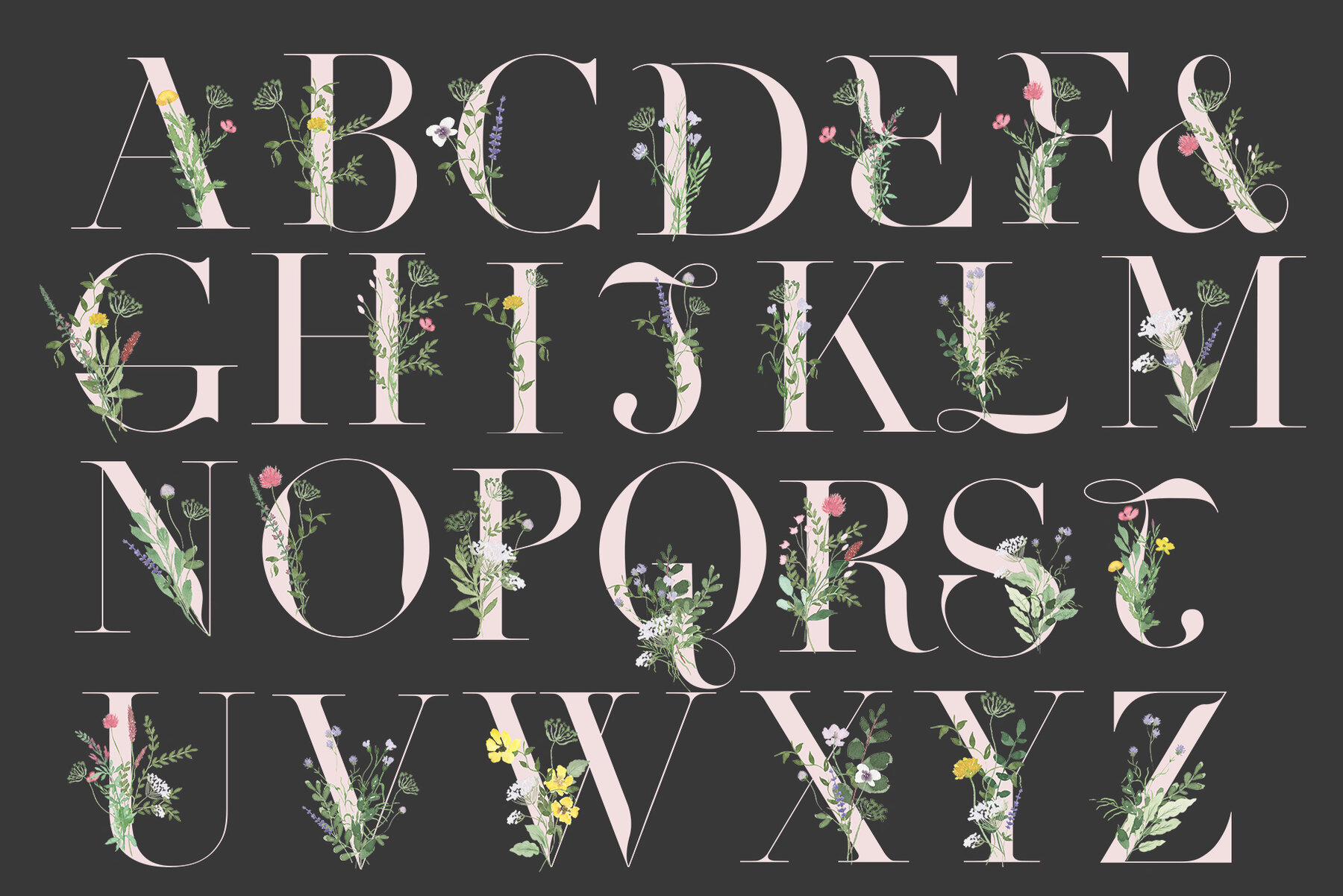 Watercolor Spring Fields Art Set 22