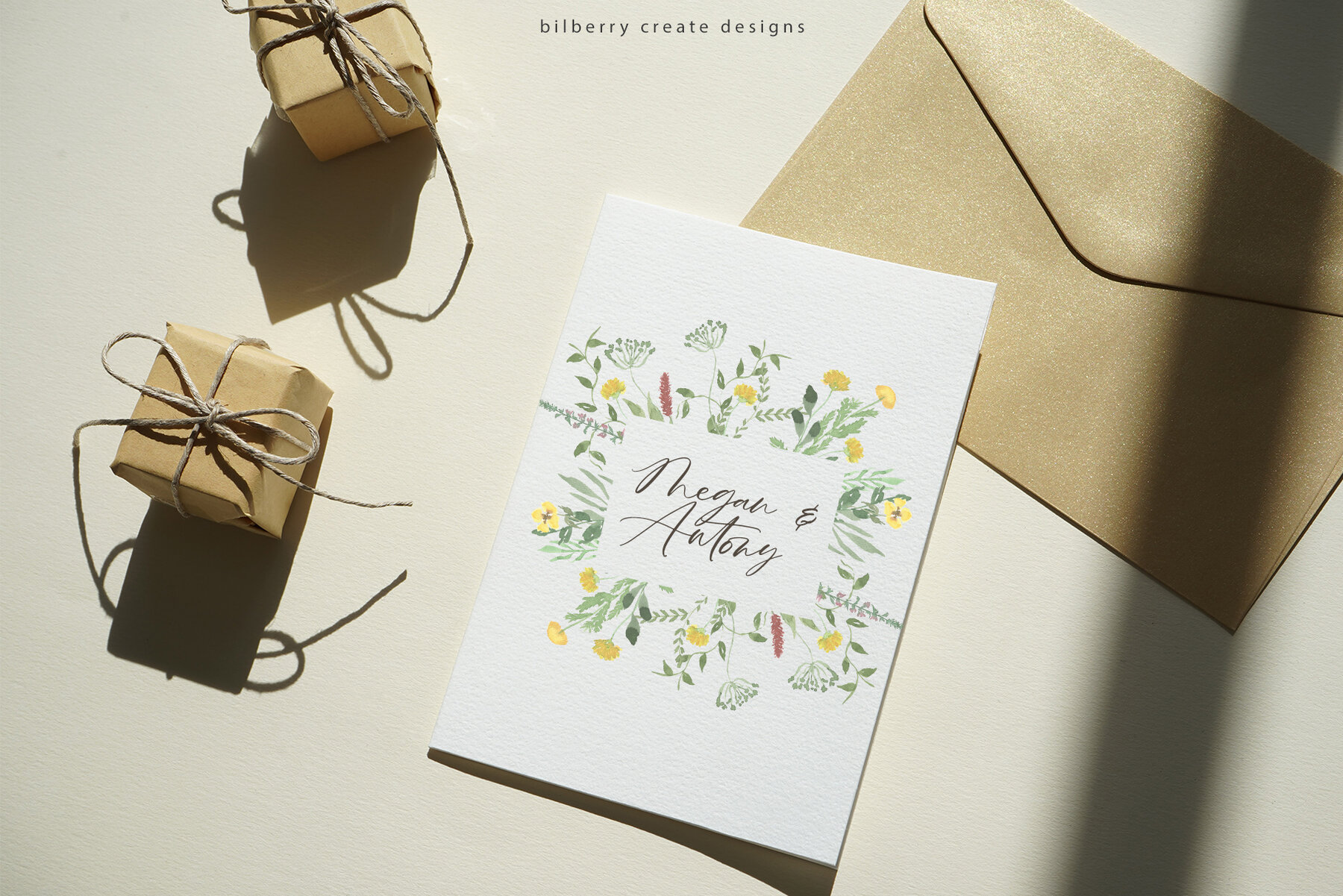 Watercolor Spring Fields Art Set 24