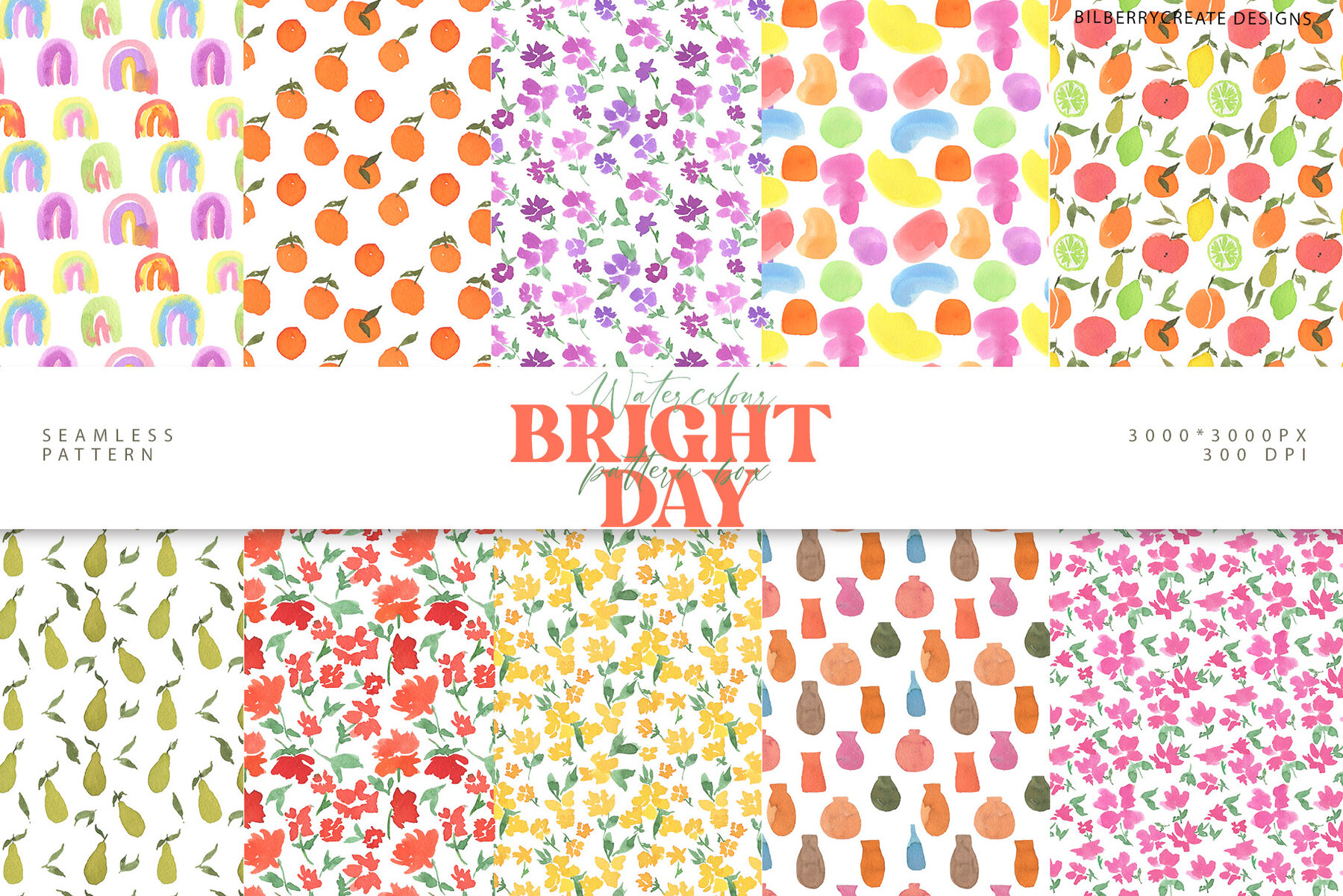 Watercolour Bright Day Pattern Box 6