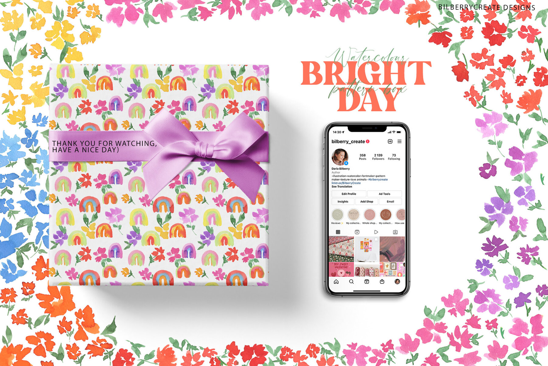 Watercolour Bright Day Pattern Box 12