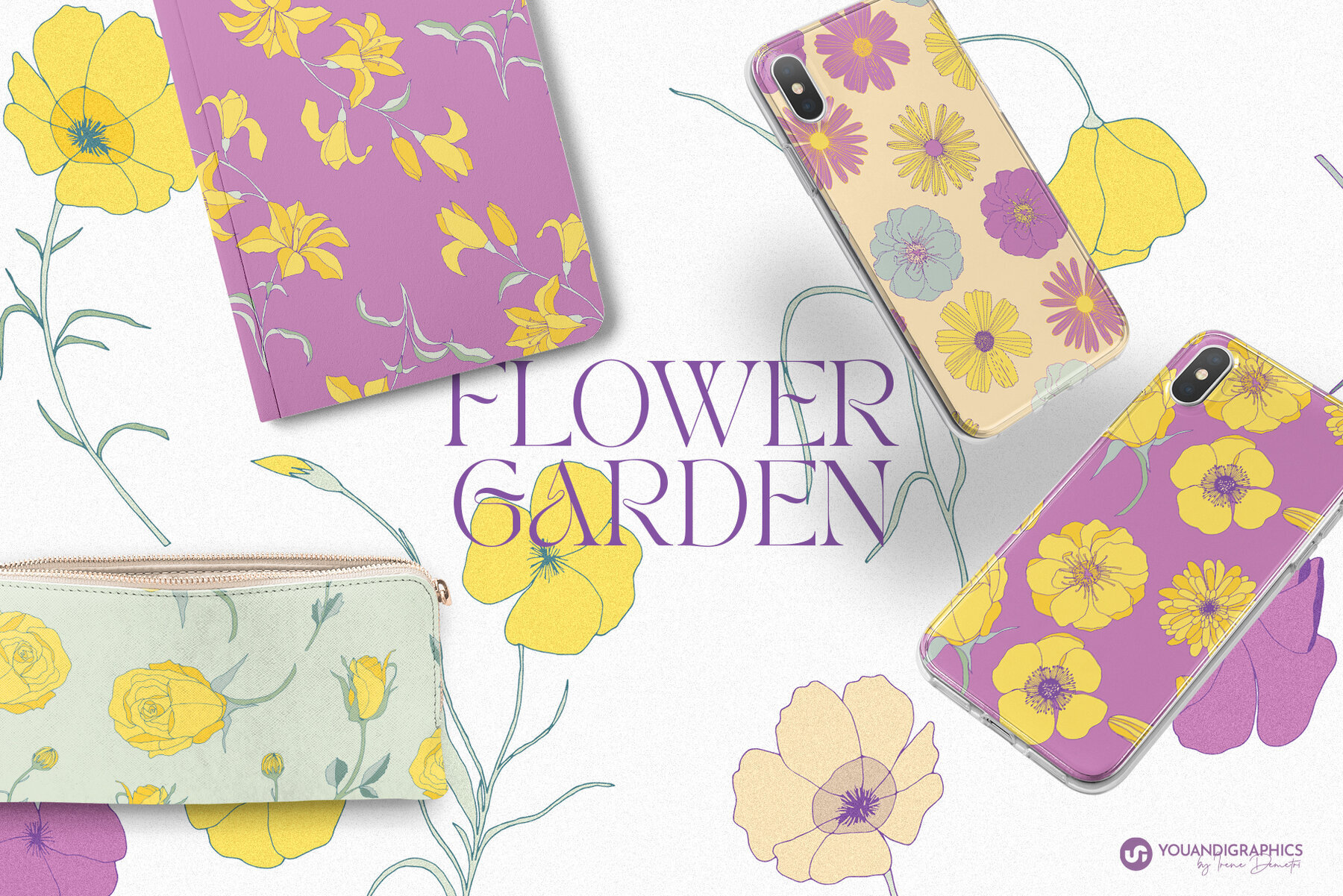 Flower Garden Seamless Patterns 4