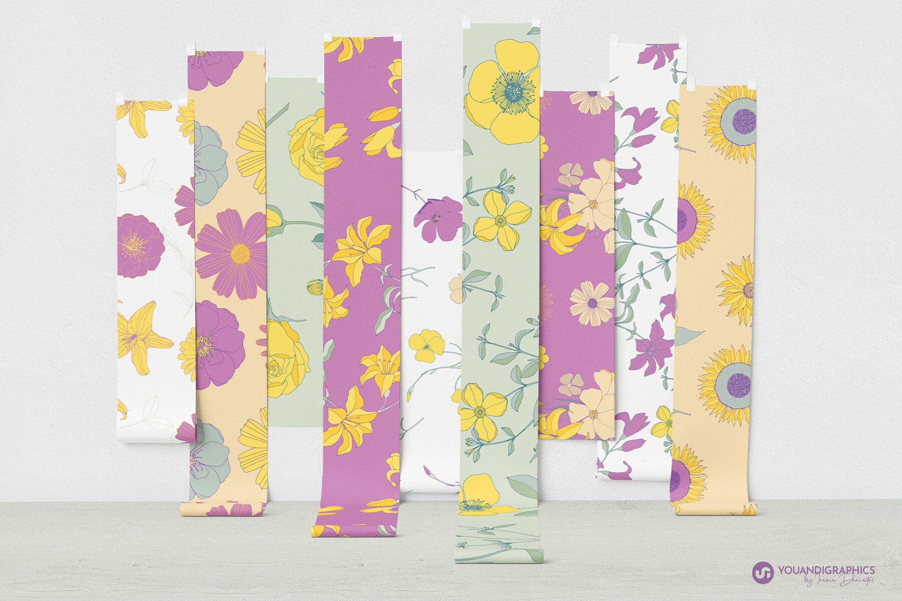 Flower Garden Seamless Patterns 6