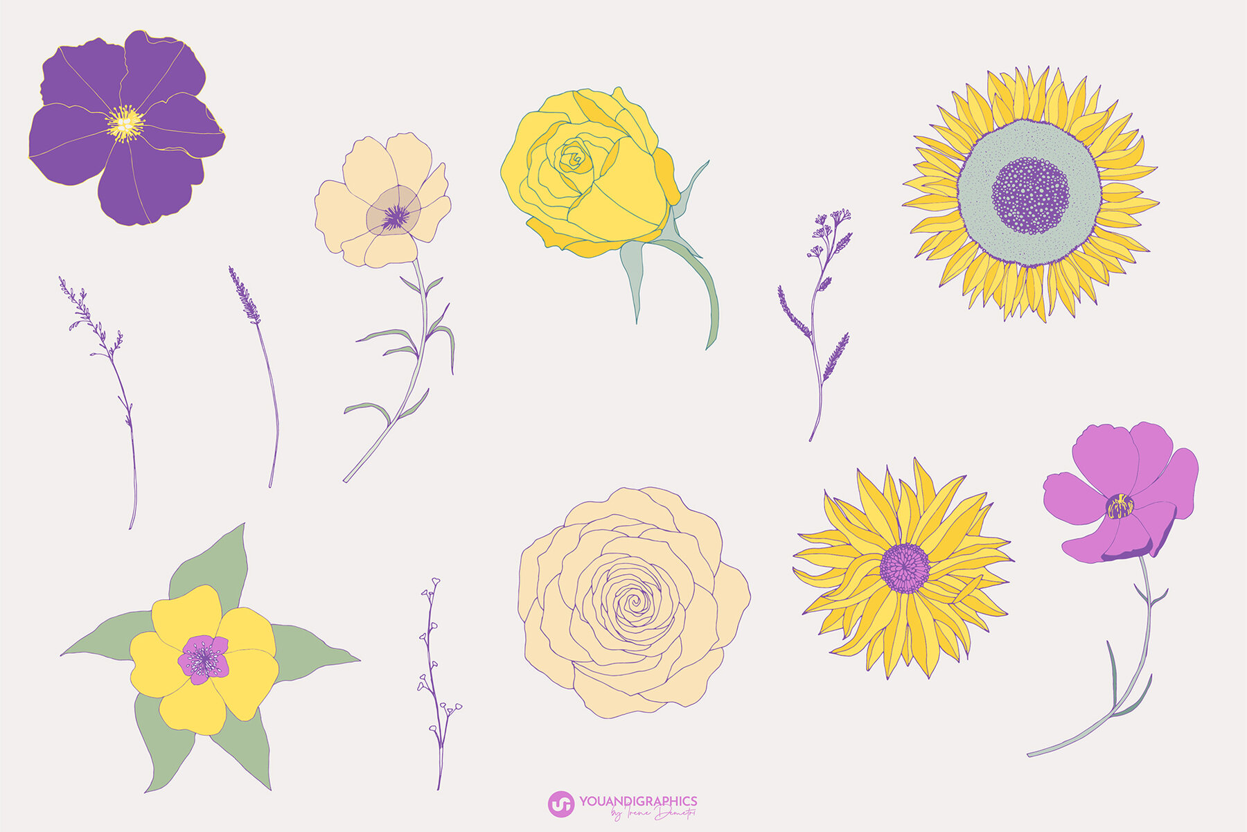 Flower Garden Seamless Patterns 8