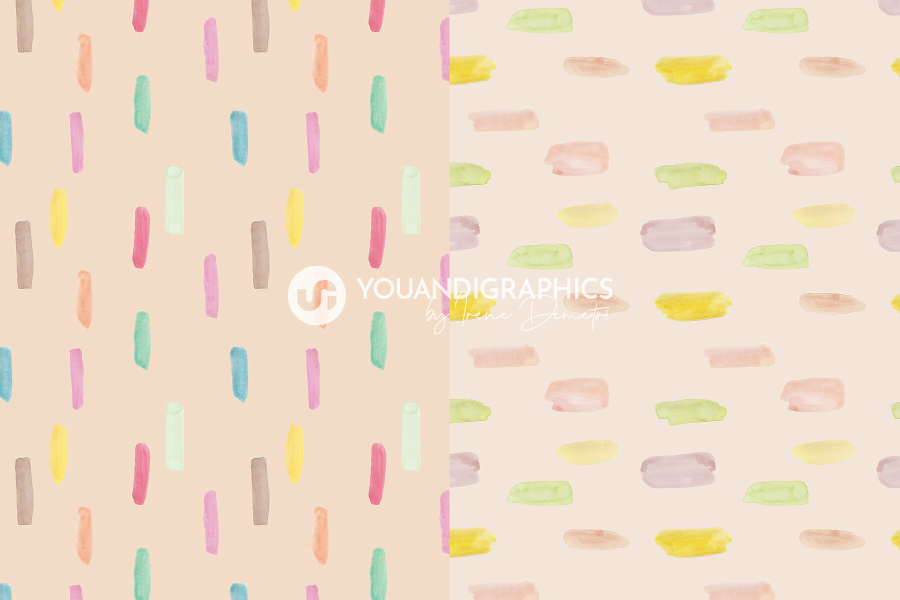 Candy Bar Watercolor Patterns 9