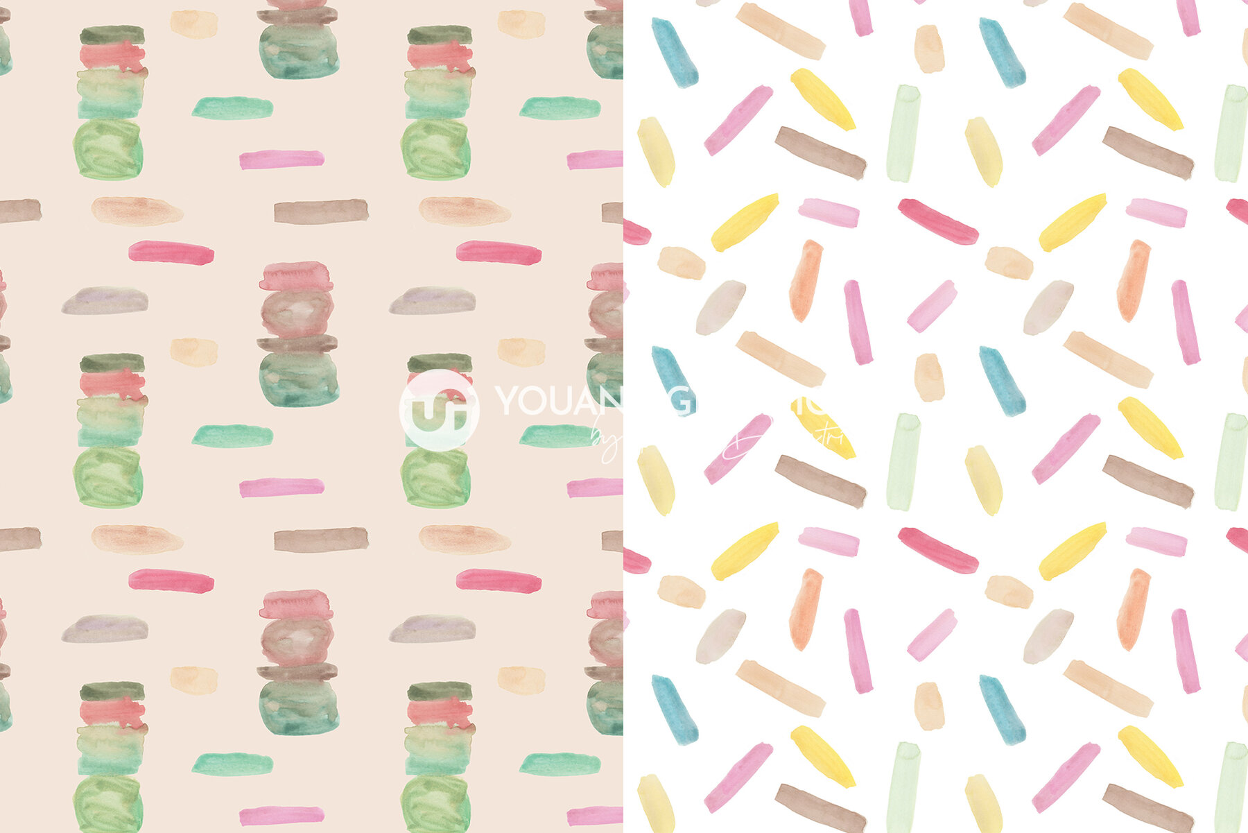Candy Bar Watercolor Patterns 11