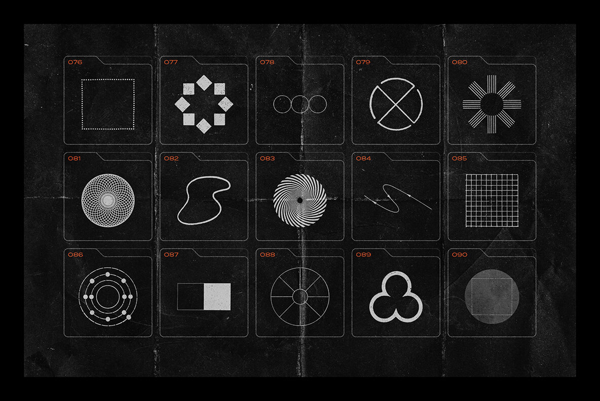 150 Geometric Shapes with Distressed Edges 11