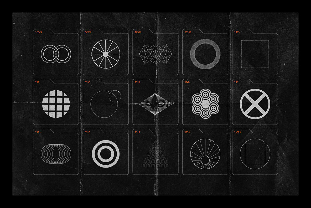 150 Geometric Shapes with Distressed Edges 13