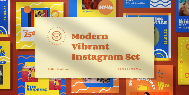 Modern Vibrant Summer Fashion Instagram Pack