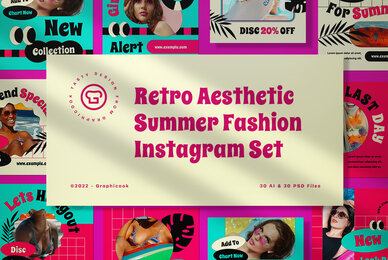 Retro Aesthetic Summer Sale Instagram Pack