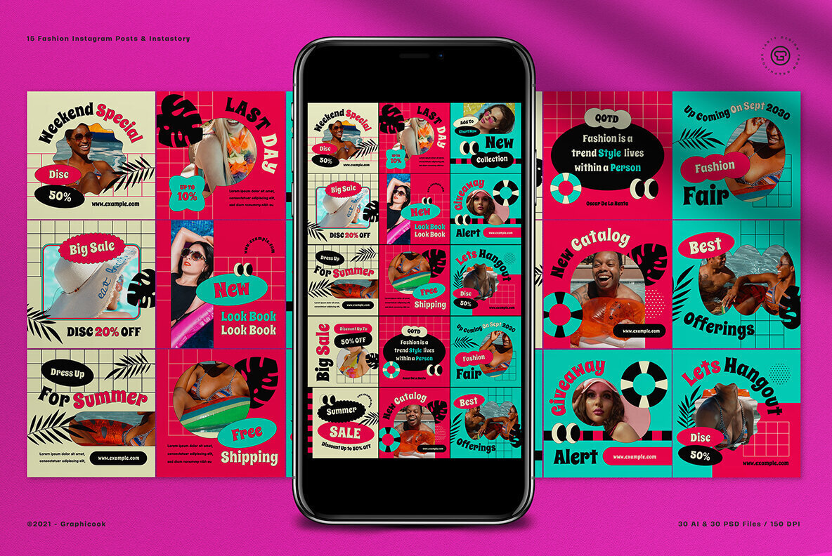 Retro Aesthetic Summer Sale Instagram Pack 2