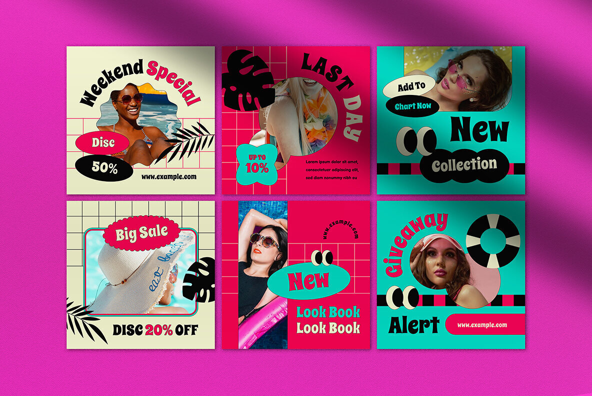 Retro Aesthetic Summer Sale Instagram Pack 3