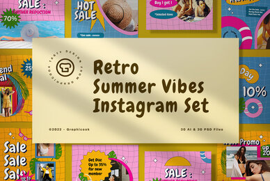 Retro Summer Fashion Sale Instagram Pack