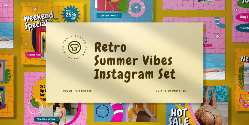 Retro Summer Fashion Sale Instagram Pack