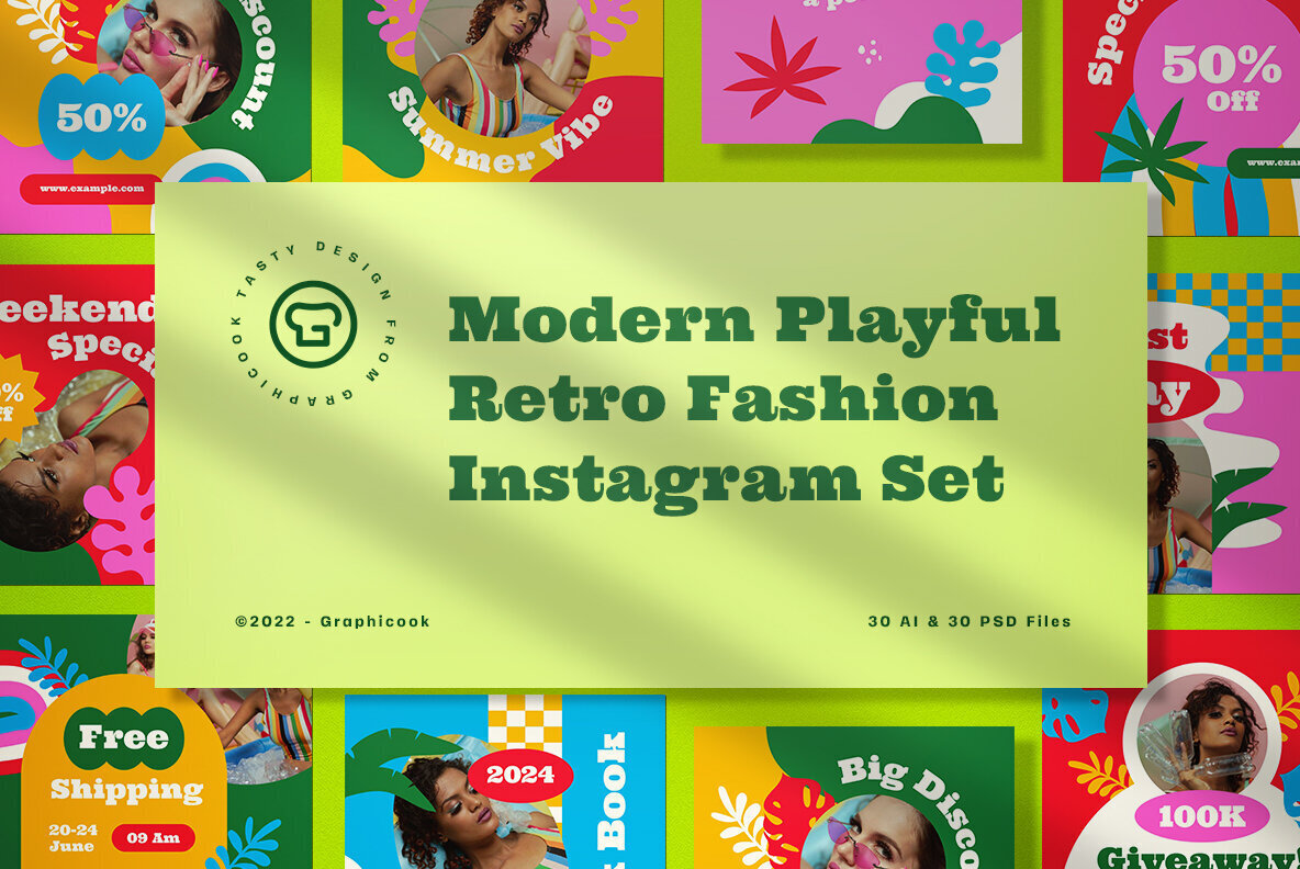 Modern Playful Summer Fashion Instagram Pack 1