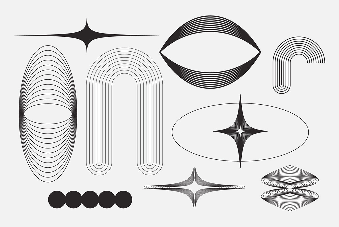 Abstract Boho Linear Vector Shapes 14