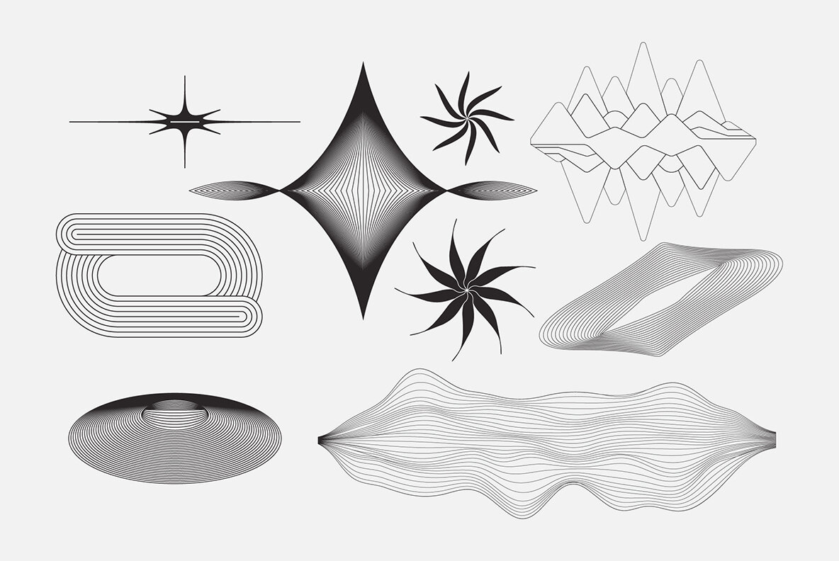 Abstract Boho Linear Vector Shapes 20