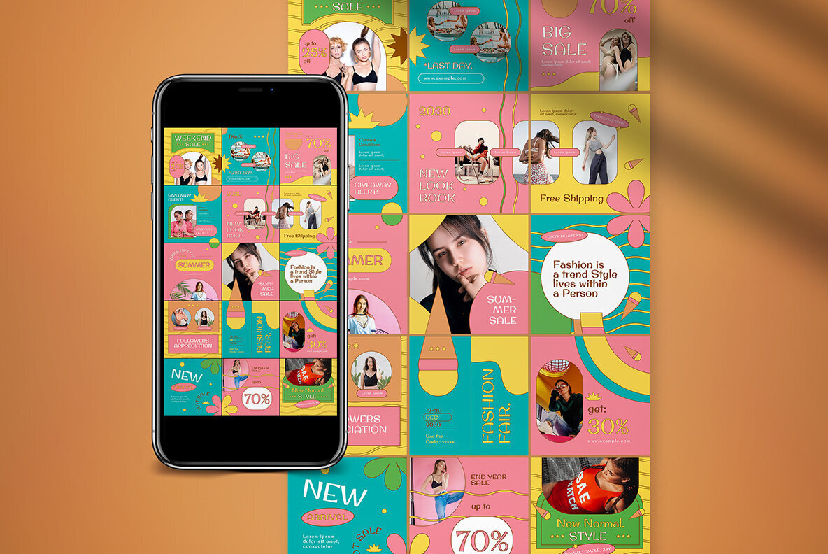 Blue Retro Summer Instagram Puzzle 2