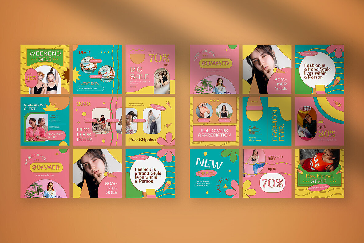 Blue Retro Summer Instagram Puzzle 3