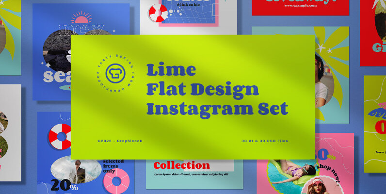 Lime Flat Design Summer Sale Instagram Pack