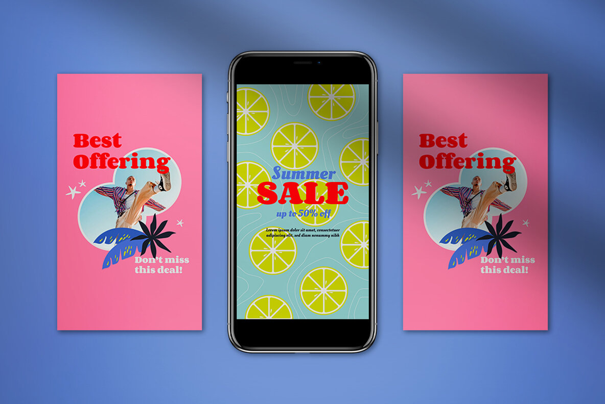 Lime Flat Design Summer Sale Instagram Pack 6