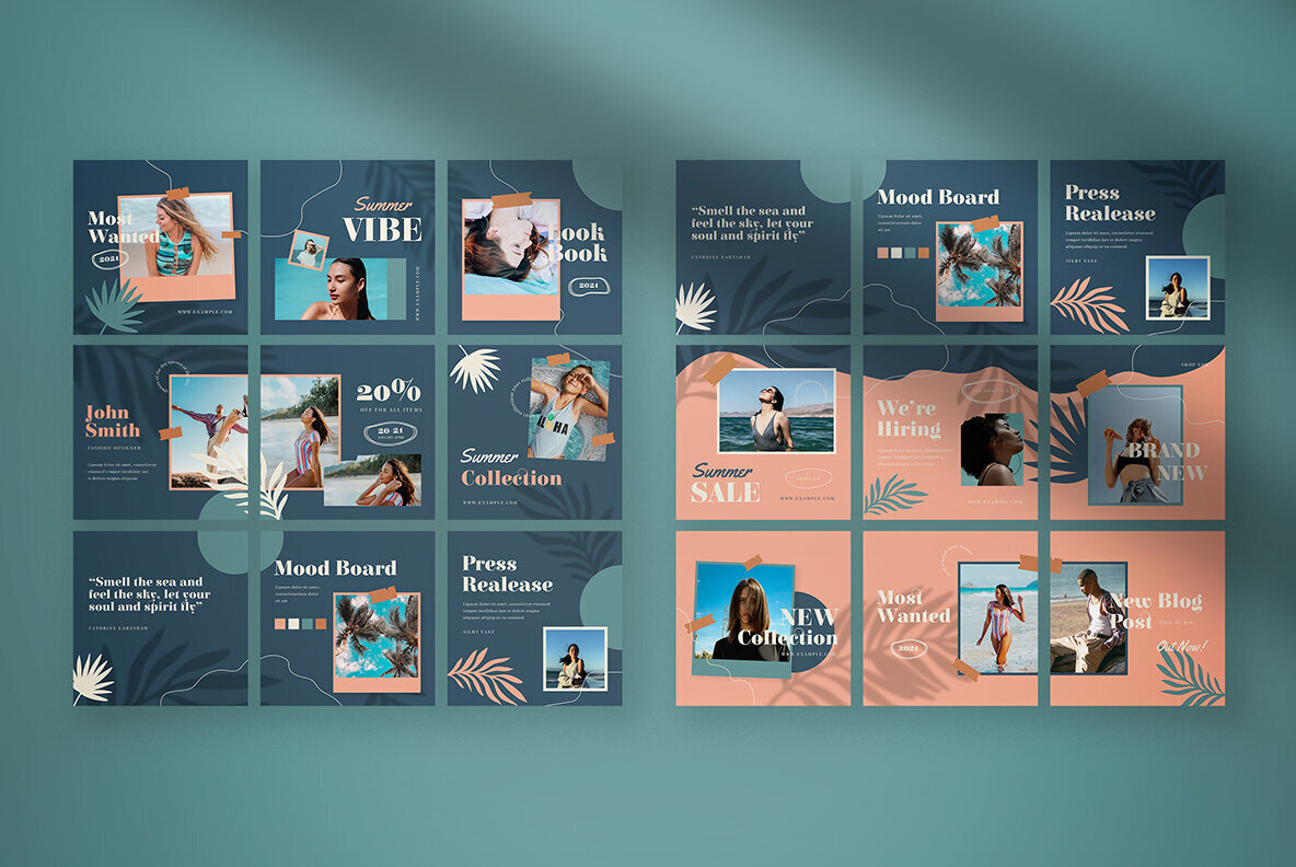 Navy Minimalist Summer Fashion Instagram Puzzle 3