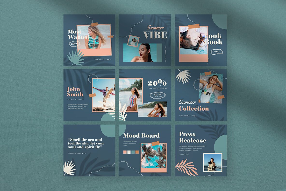 Navy Minimalist Summer Fashion Instagram Puzzle 4