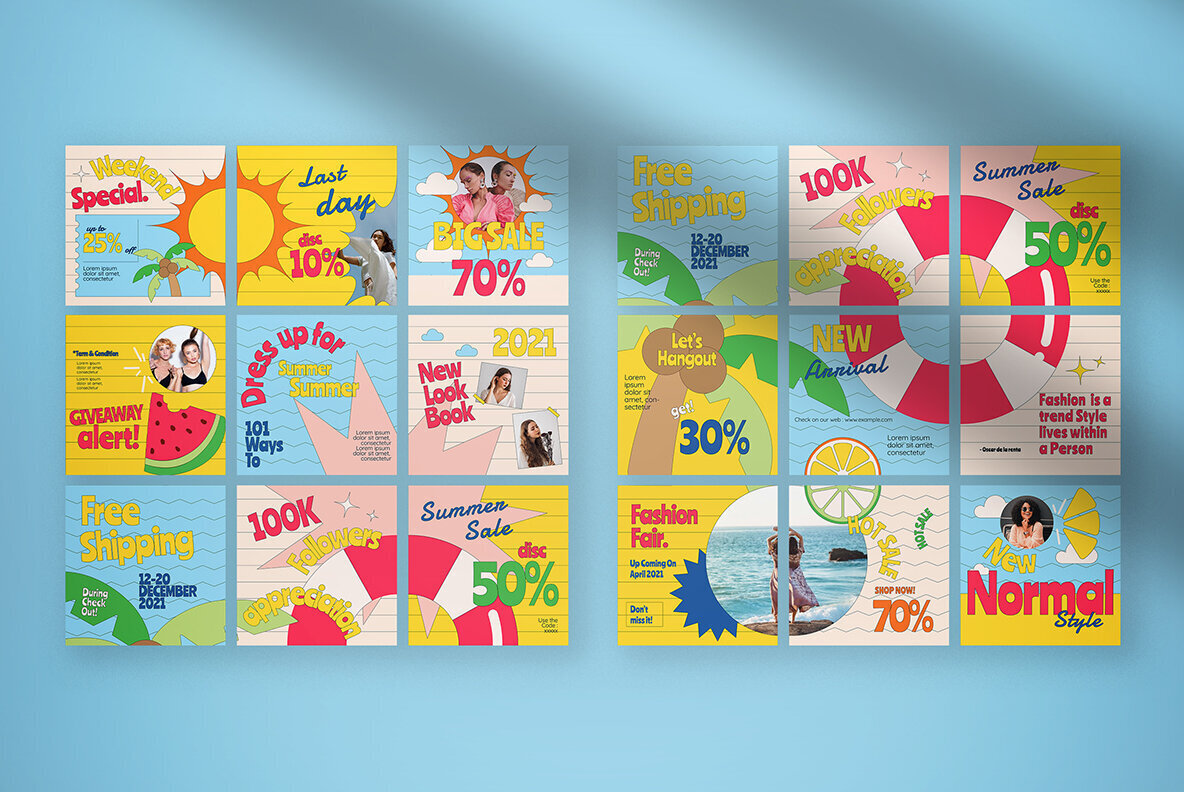 Peach Playful Fashion Summer Instagram Puzzle 3