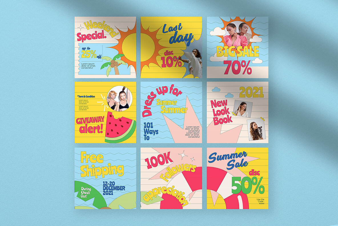 Peach Playful Fashion Summer Instagram Puzzle 4