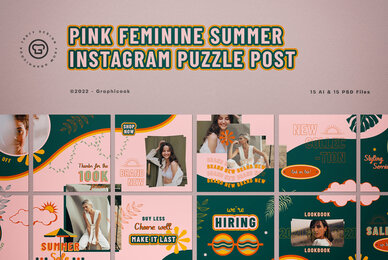 Pink Feminine Summer Instagram Puzzle