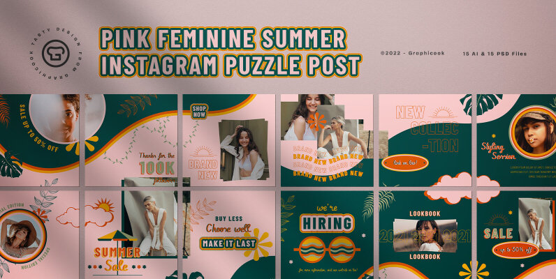Pink Feminine Summer Instagram Puzzle