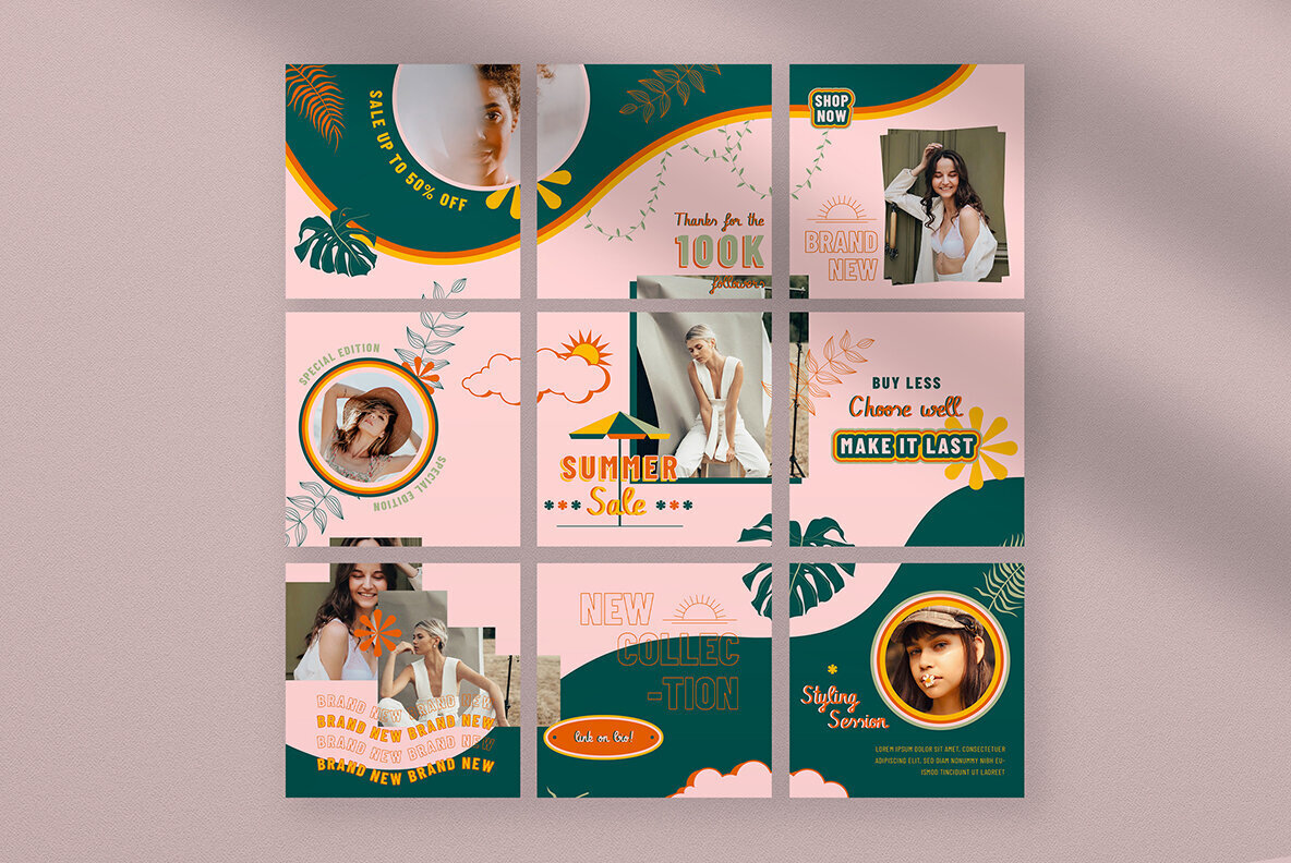 Pink Feminine Summer Instagram Puzzle 3