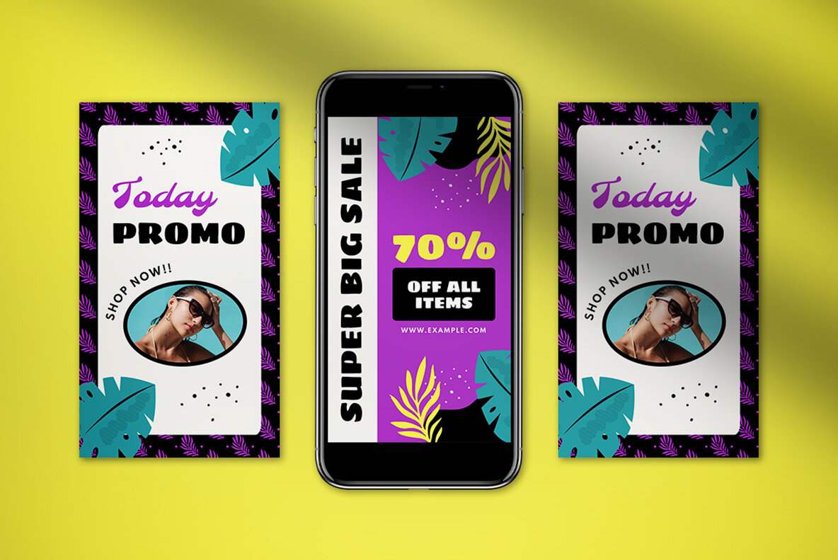 Purple Flat Design Summer Sale Instagram Pack 6