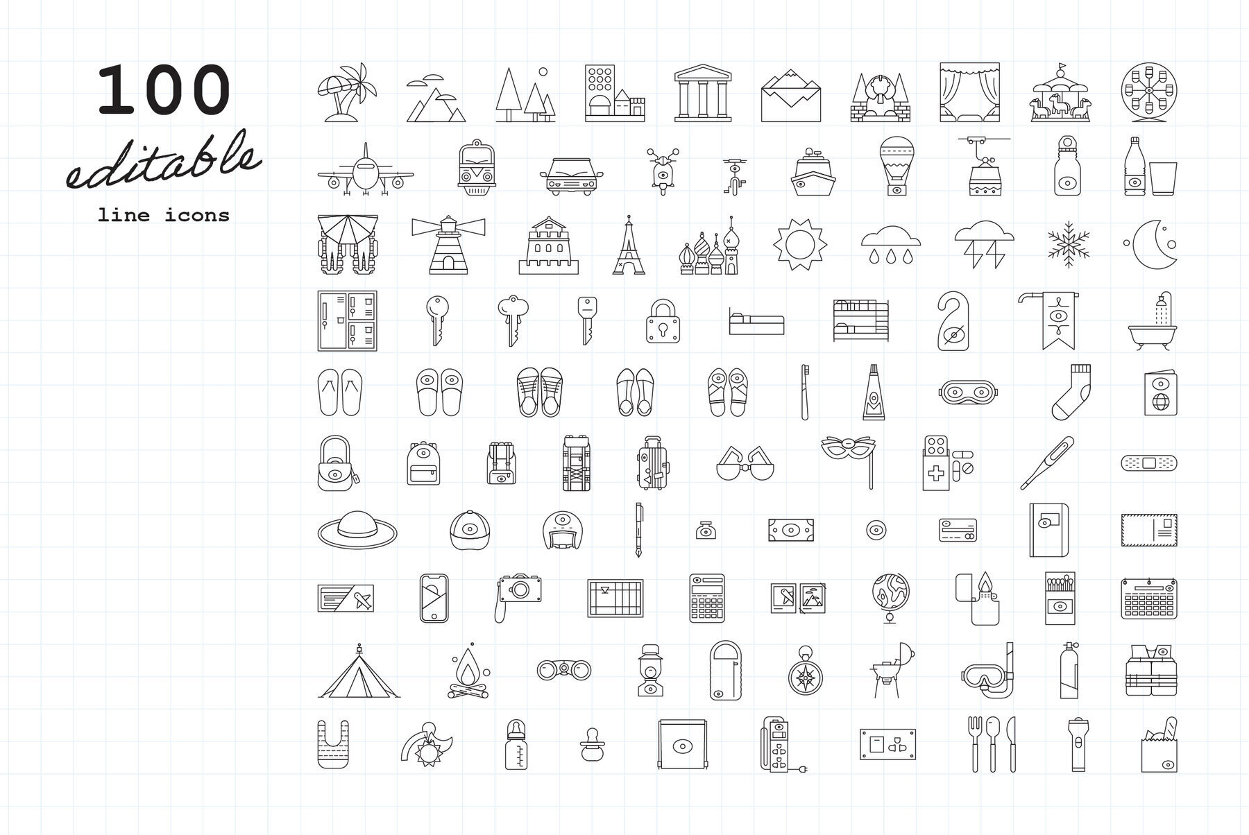 Travel Essentials Icon Collection 2