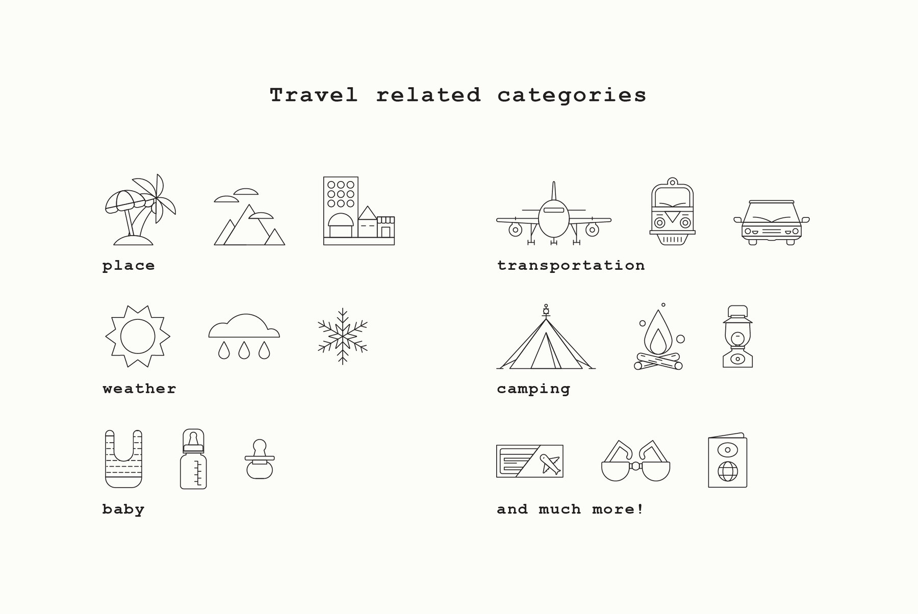 Travel Essentials Icon Collection 7