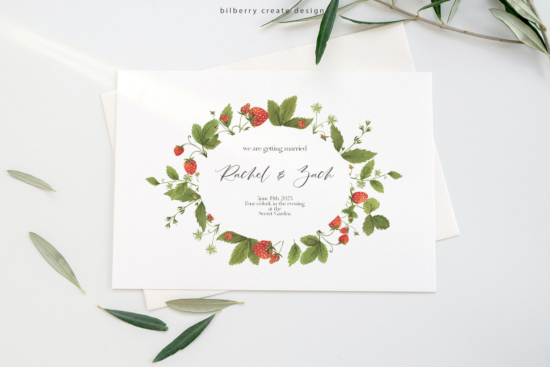 Watercolour Strawberry Art Set 2