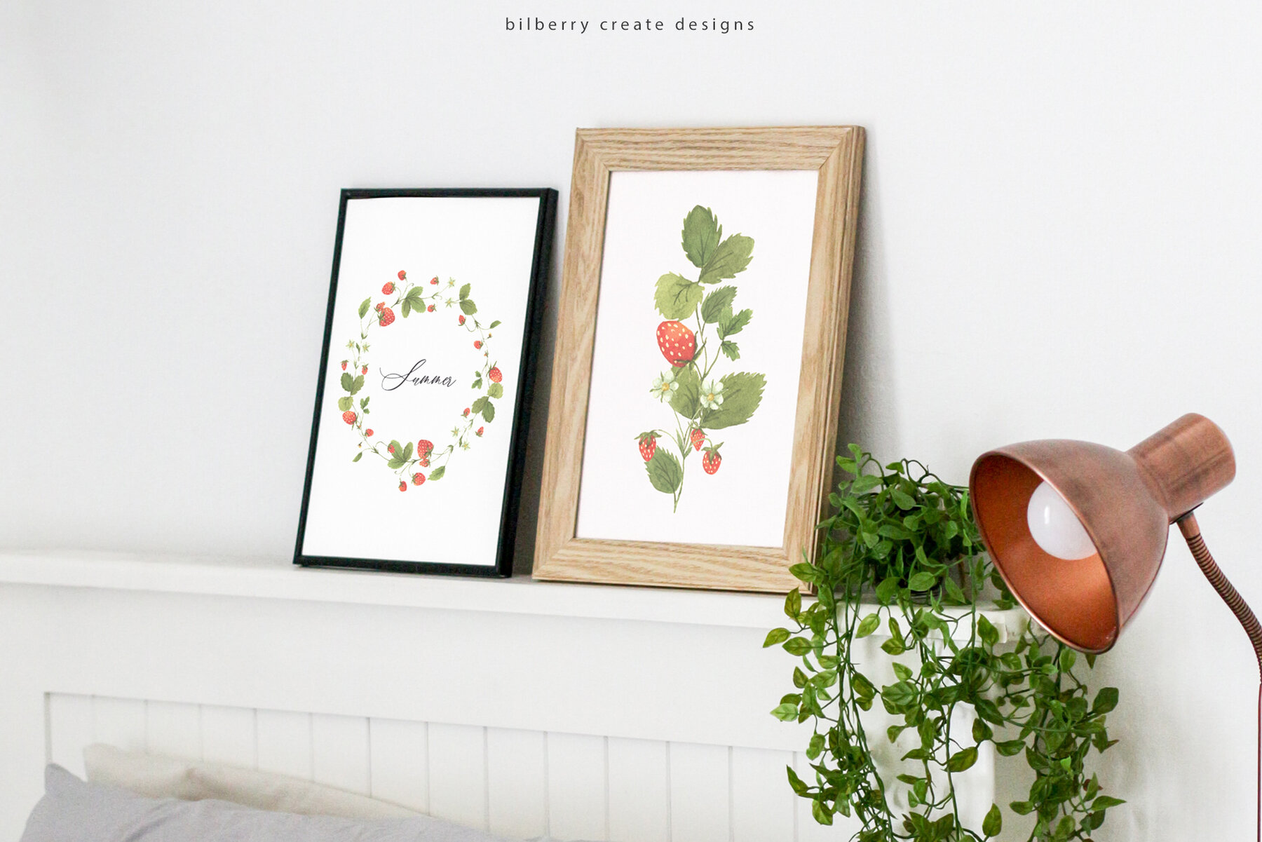 Watercolour Strawberry Art Set 8
