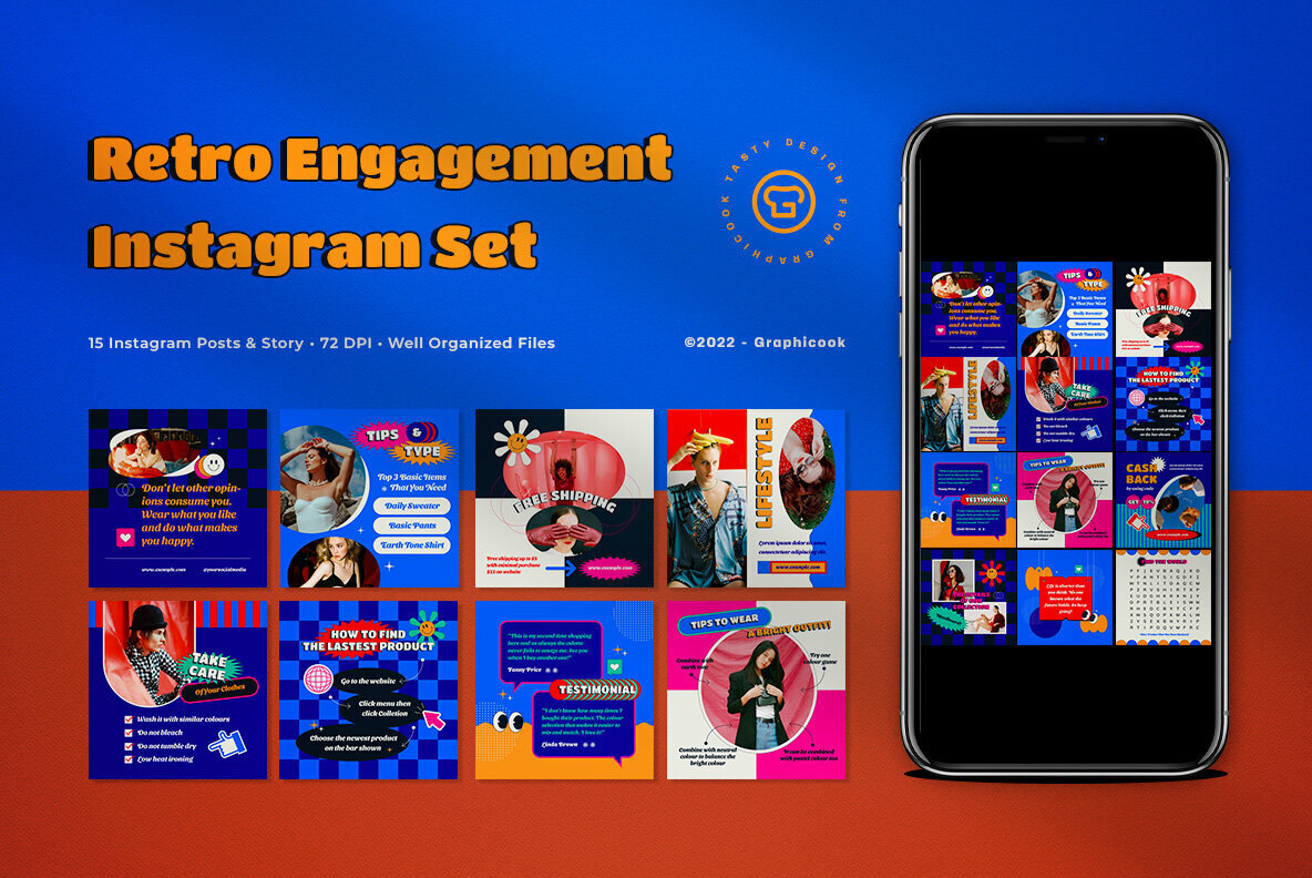 Blue Retro Instagram Pack 1
