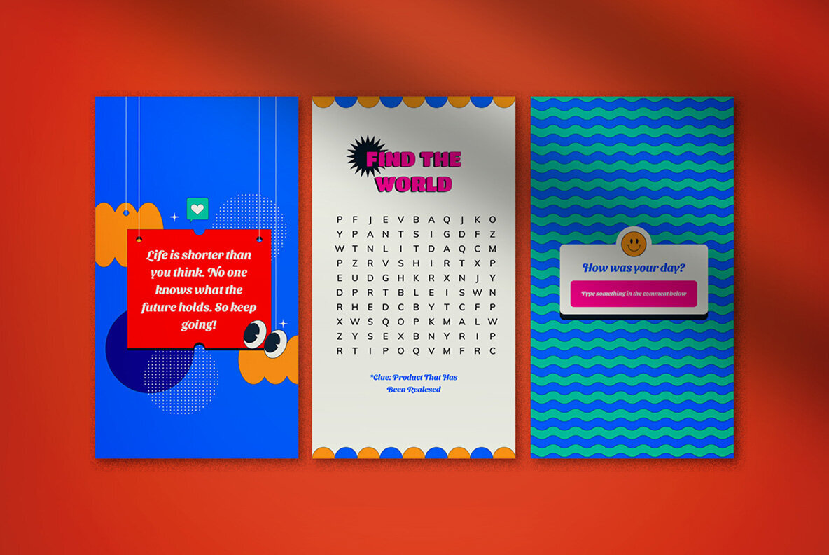 Blue Retro Instagram Pack 5