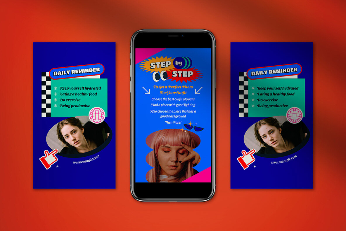 Blue Retro Instagram Pack 6