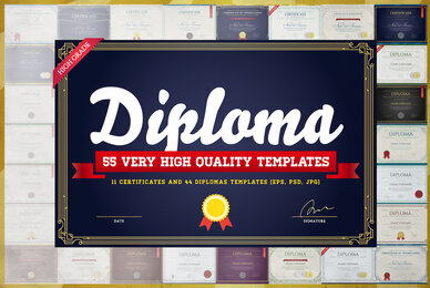 55 Diploma  Certificate Templates