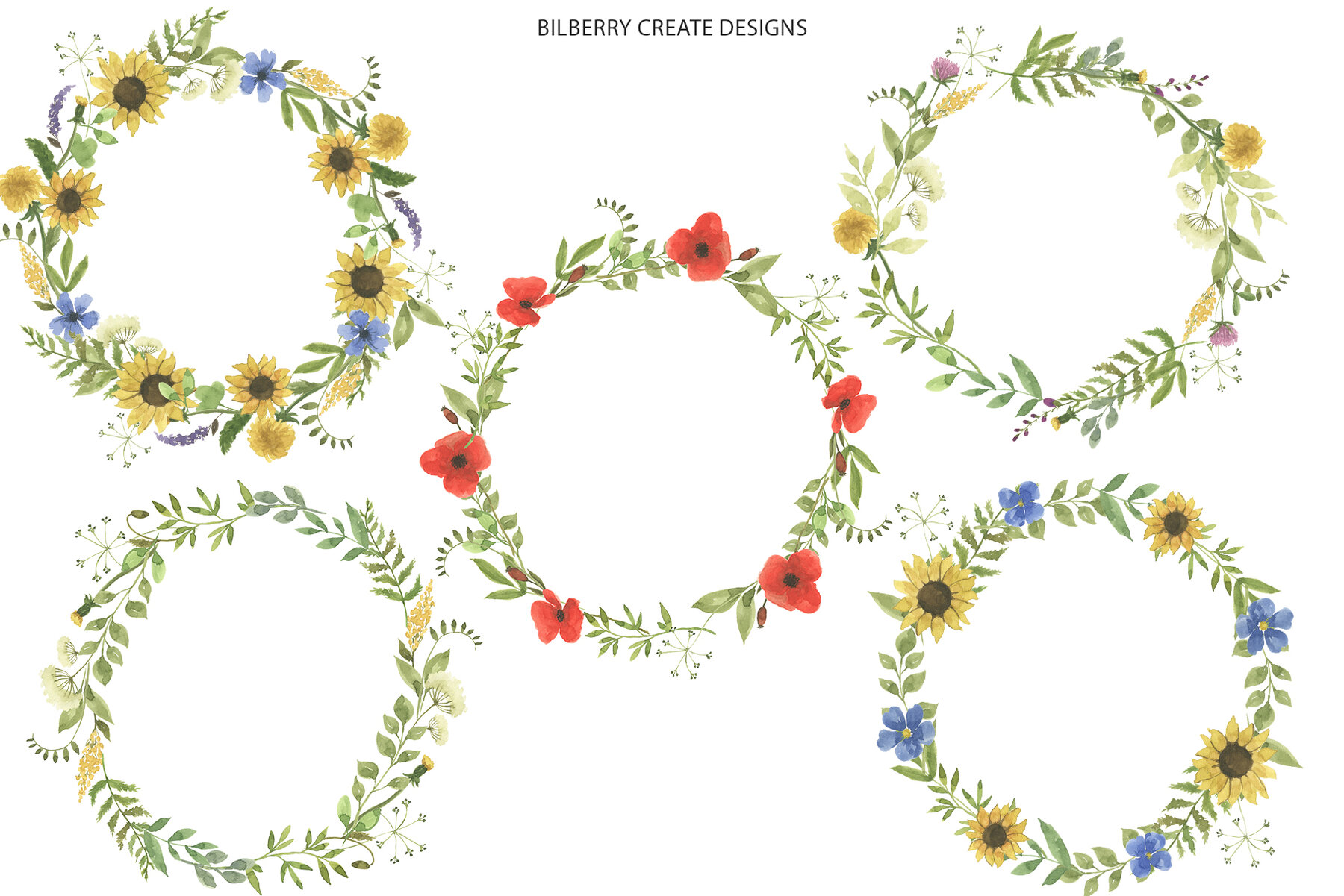 Watercolour Summer Flowers Fields 9