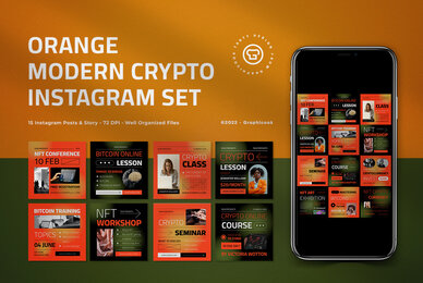Orange Modern Crypto Instagram Pack