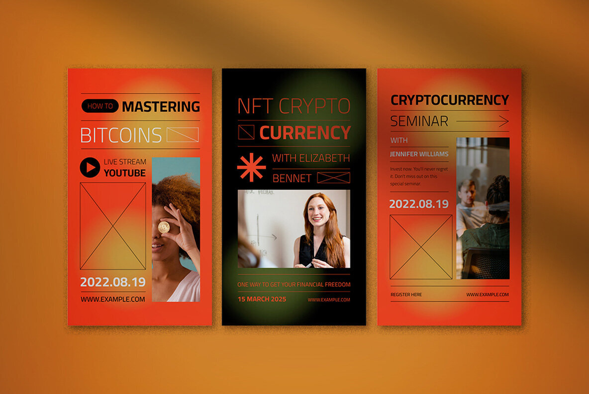 Orange Modern Crypto Instagram Pack 5