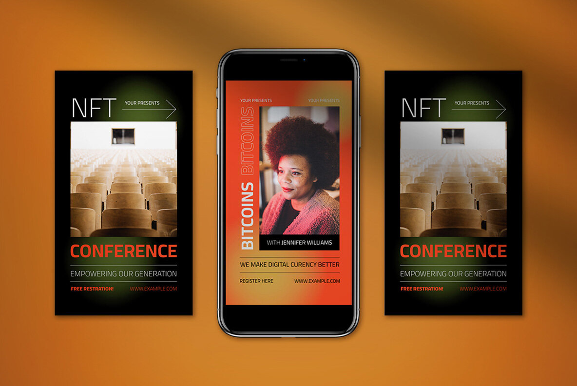 Orange Modern Crypto Instagram Pack 6