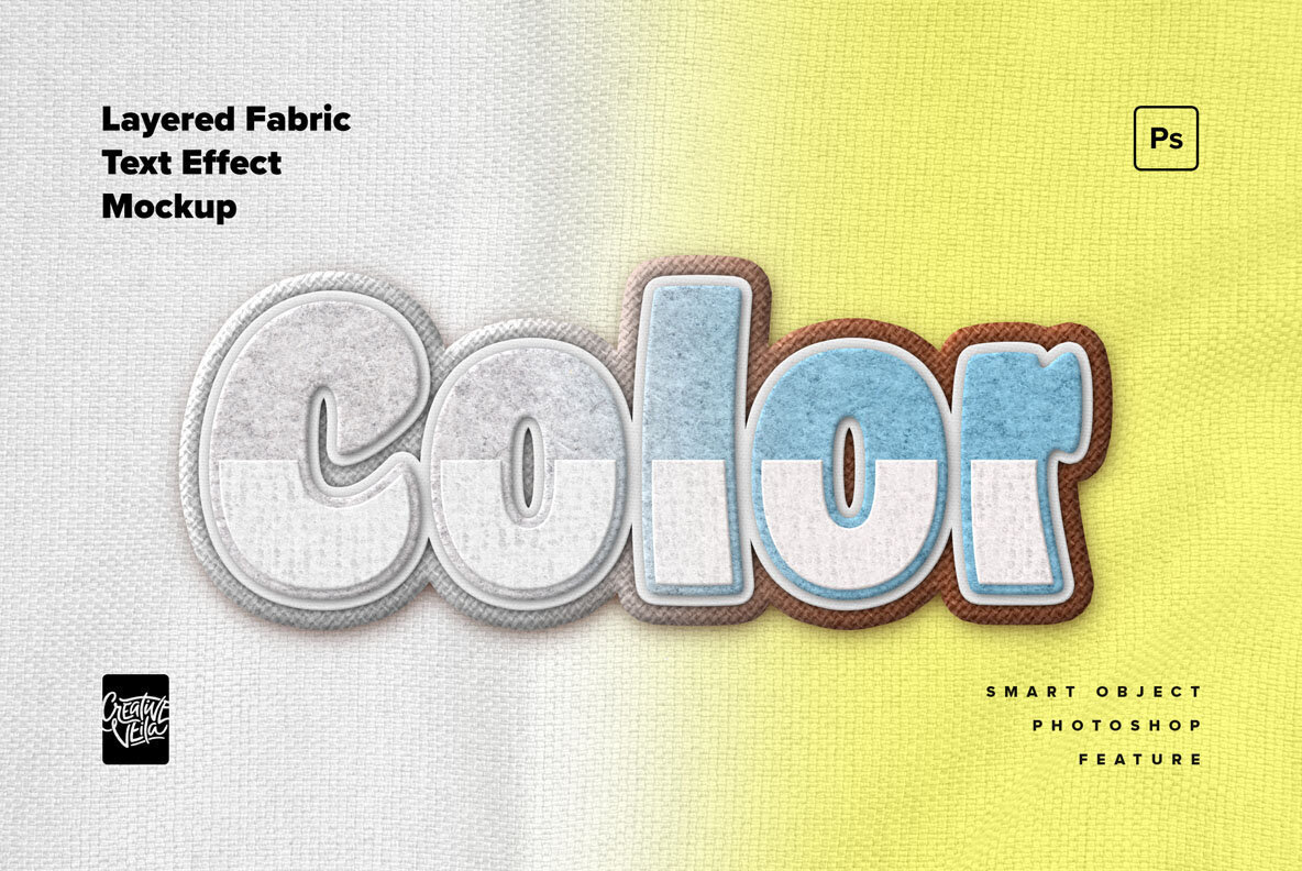 Layered Fabric Text Effect Mockup 2