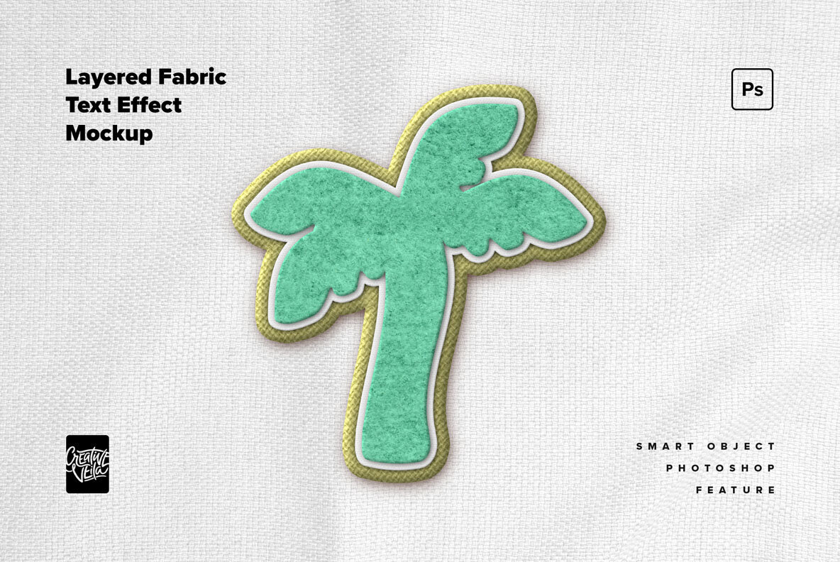 Layered Fabric Text Effect Mockup 4