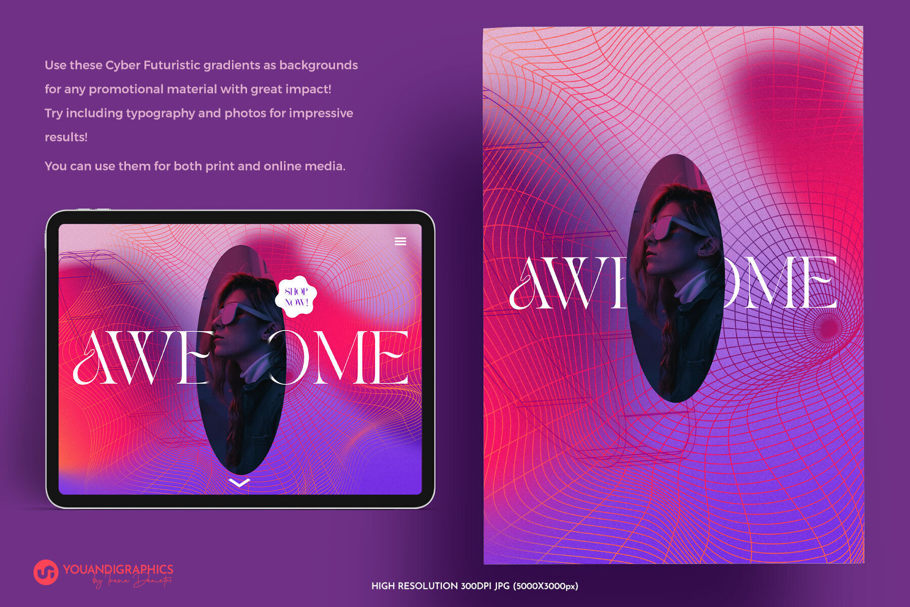 Cyber Futuristic Grainy Backgrounds 2